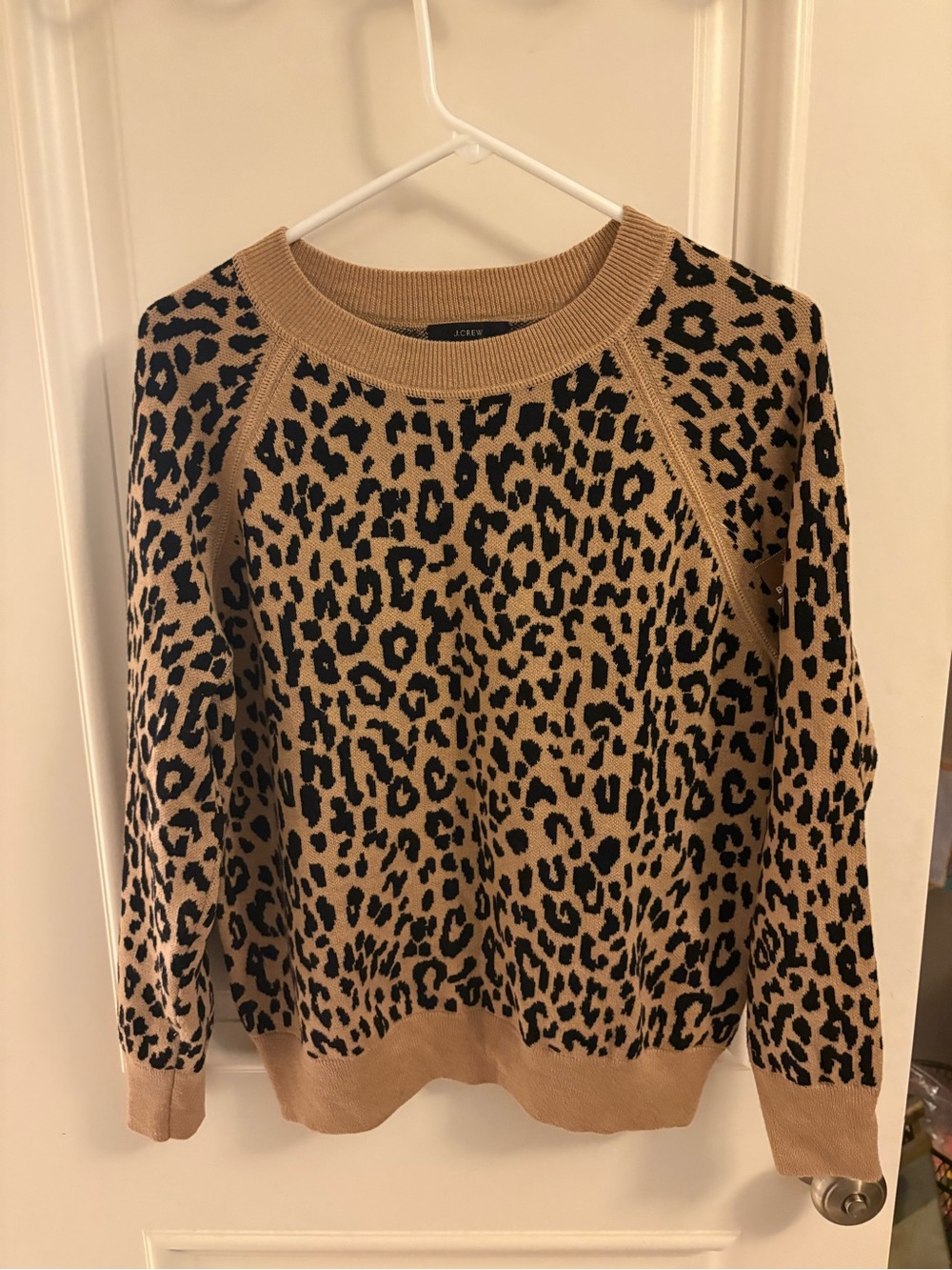 J. Crew Leopard Print Crewneck Sweater